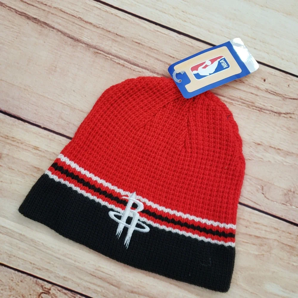 Houston Rockets Hat Cap Beanie One Size Red Black NBA Basketball Adidas Mens NEW